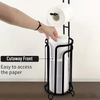 Custom Eco-Friendly Metal+Wood Floor-Standing Tissue Paper Roll Stand Space-Saving Bathroom Toilet Storage Rack