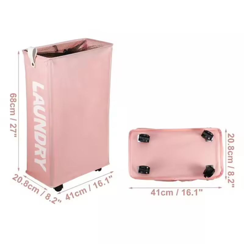 ODM OEM Household Slim Rolling Laundry Hamper with Wheels for Bathroom or Living Room