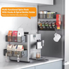 Custom Wall Mounted Fridge Shelves with 2 Spiral Holder and 8 Hooks for Kitchen and Stove Magnetic Refrigerator Spice Rack