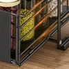 Customized Black Stackable Cabinet Storage Rack Wooden Metal 2 Set with Double Tiers for Kitchen & Living Room Organizer