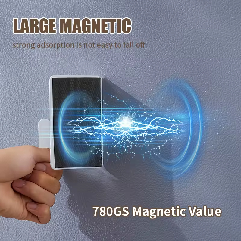 Custom Wall Mounted Fridge Shelves with 2 Spiral Holder and 1 Hooks for Kitchen and Stove Magnetic Refrigerator Spice Rack