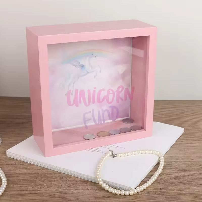 Home Wholesale Modern Durable Rectangle White Wooden Photo Frame with Rainbow Decorations for Home or Office Wall Decor