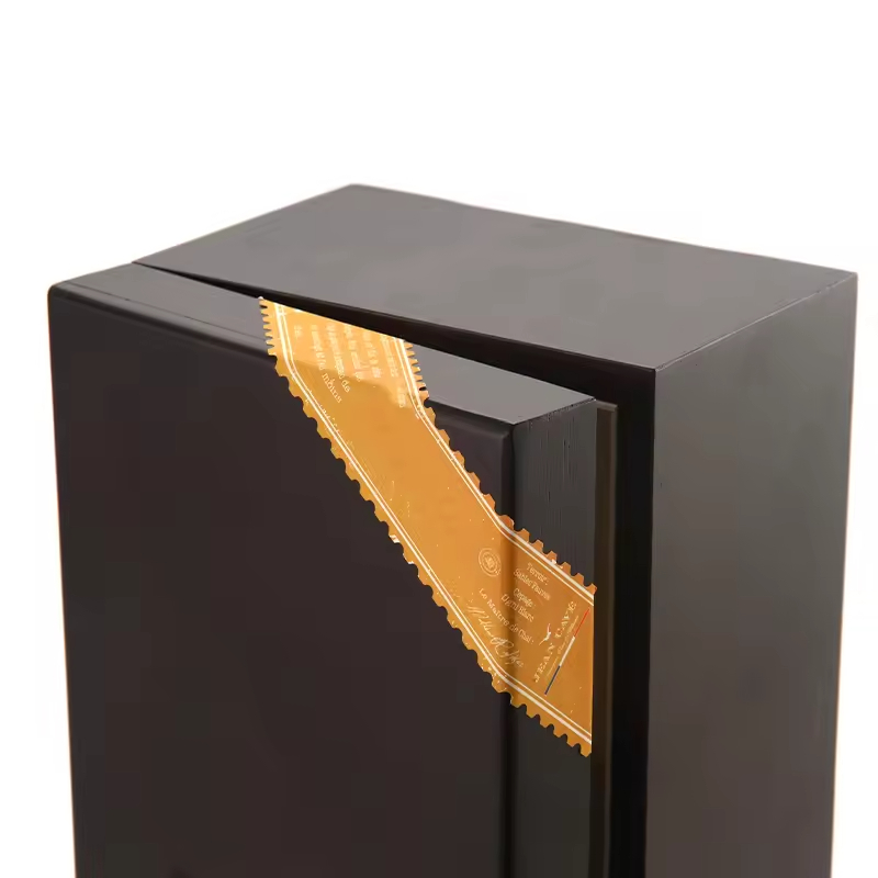 Black Modern Rectangle Wooden Storage Box with Lock for Gift Packaging Durable & Space-Saving Digital Printing