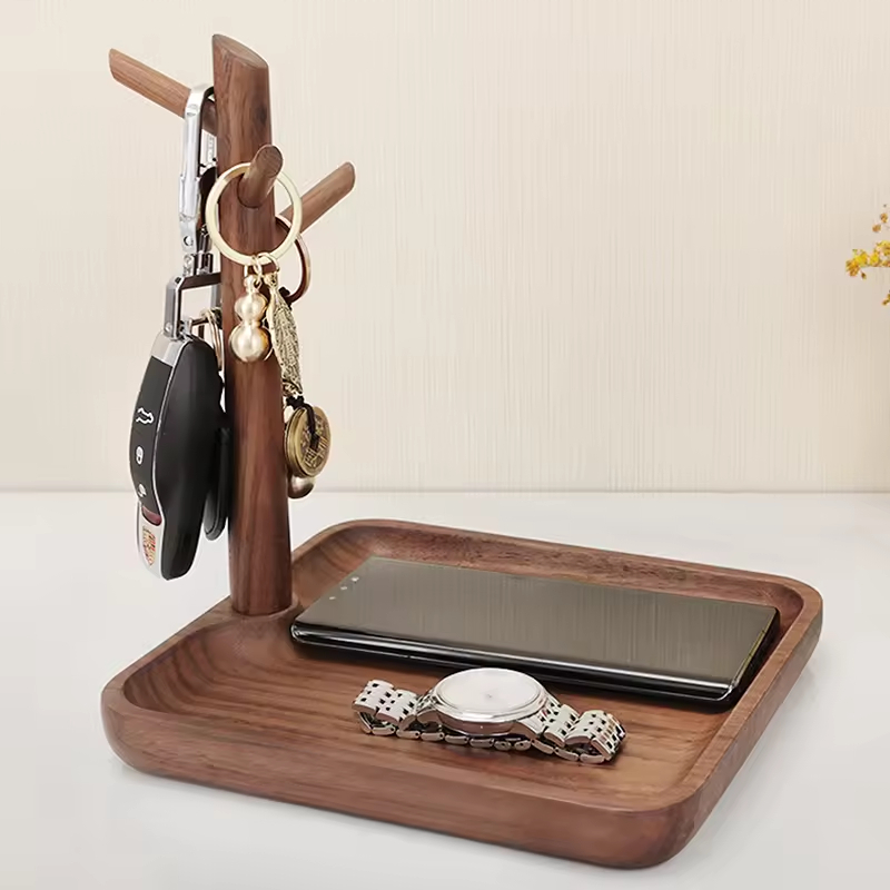 Modern Durable Space-Saving Rectangle Customizable Color Desktop Bamboo Wine Glass Cup Drying Rack Hanging Storage Holder for