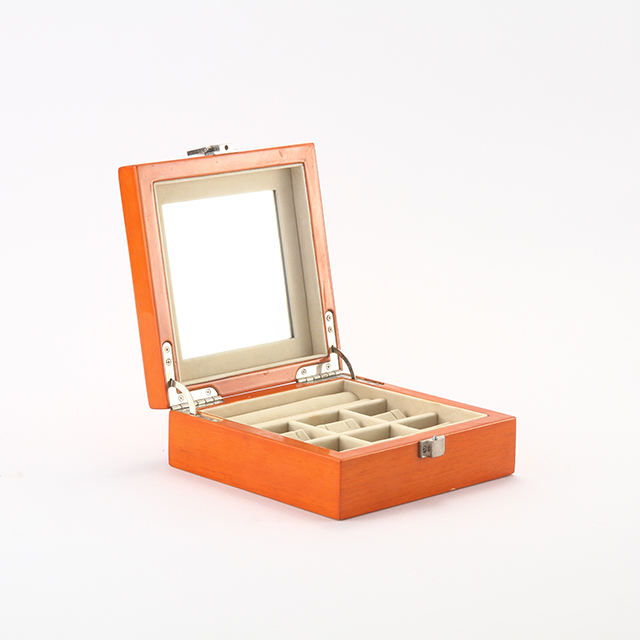 New Wooden Modern High-end Exquisite Portable Jewelry Box with Mirror for Home Decoration Rings Earrings Necklace Storage