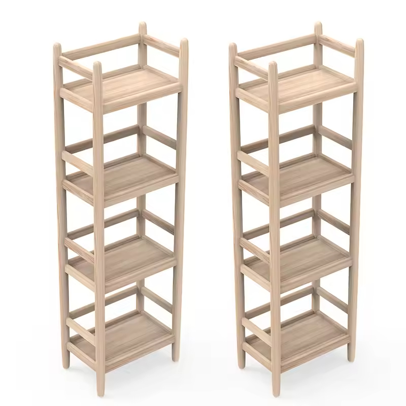 Foldable Wood Modern Durable Space Saving Rectangle Shape Bakery Rack Customizable Color Home Decoration Beverage