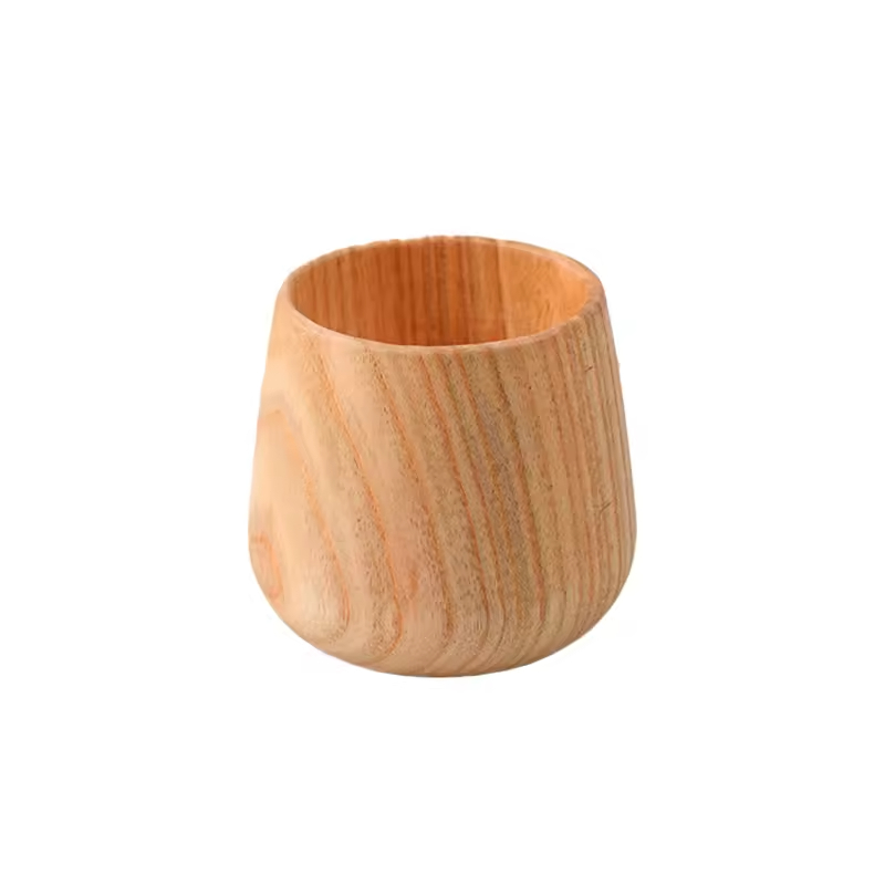 Customized Japanese Mini Personalized Natural Beech Wood Rectangle Durable Modern Home Decoration Sake Drinking Cup