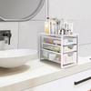 OEM & ODM Simple Trending Double Tier Standing Type Sink Cabinet Organizer Sliding Storage Drawer Metal Desktop Organizer