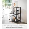 Custom Home 3-Tiered Metal and Wooden Kitchen Storage Rack for Vegetables and Fruits Factory Direct Cabinet