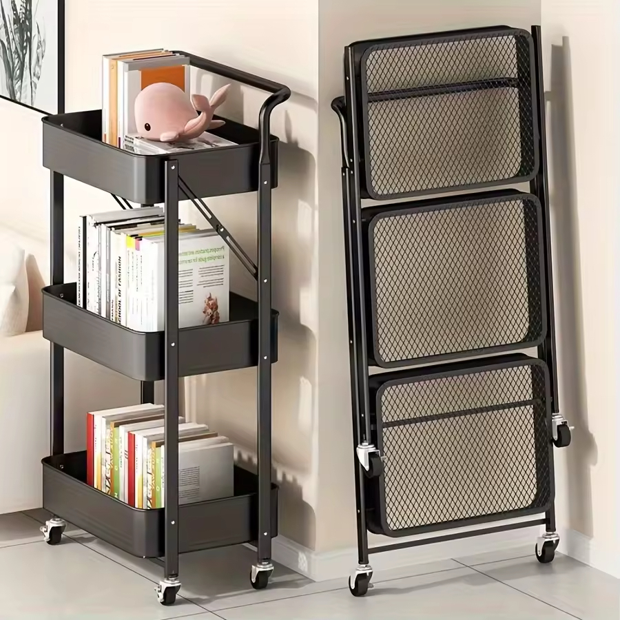 Custom Three-Tier Standing Type Storage Rack for Space-Saving Non-Installation Living Room Rack