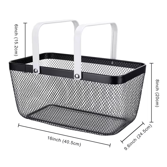 Wholesale Portable Metal Wire Food Storage Box Kitchen Applicable Metal Mesh Storage Basket