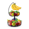 Custom 2 Tier Detachable High- Fruit Bowl With Banana Hanger for Kitchen Fruit Basket
