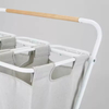 Factory OEM&ODM Fabric Canvas Collapsible Laundry Basket Storage Solid Color Folding With Wheels Laundry Storage Basket
