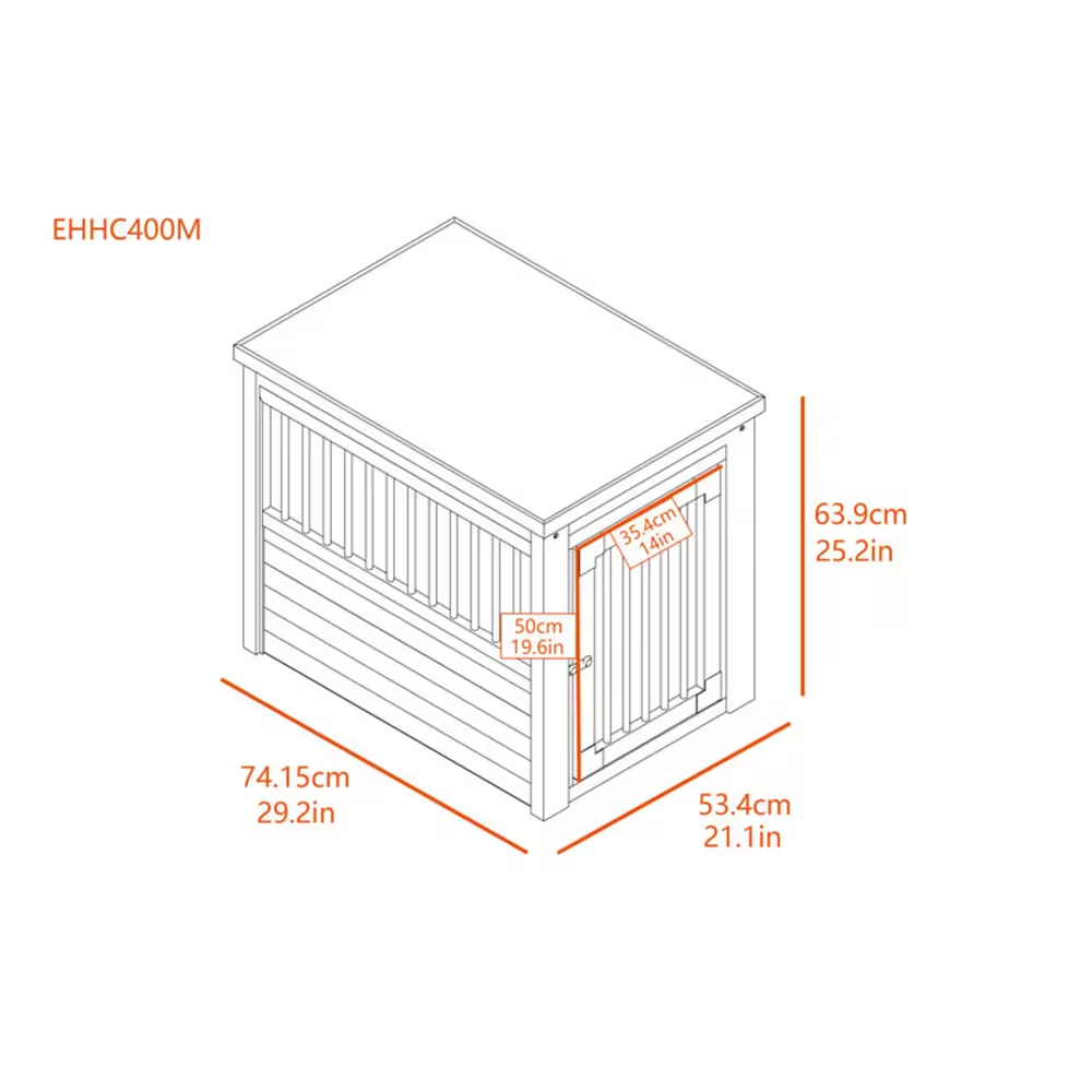 ODM&OEM Heavy Duty Wooden Dog Crate Dog Crate End Table - Durable Wood-Plastic Composite with Stainless Steel Latch