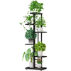 Factory Customized Multi-Tier Indoor Metal Wood Tree Shape Plant Stand Black Anti- Rust Rectangular Corner Plant Stand Indoor
