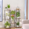 Customized Modern Multi-Tier Metal-wood Powder Coated Plant Stand Multi-Purpose Flower Display Rack Black Indoor/Outdoor Durable