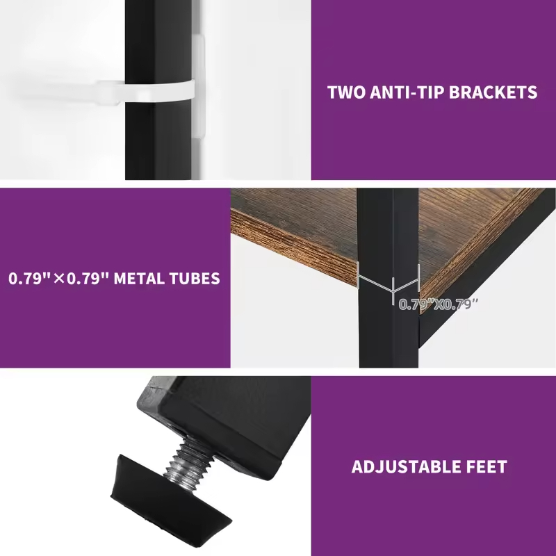 Factory Customizable 5 Tier Corner Bookshelf Large Display Rack Space-Saving Metal Wood for Living Room Bedroom Bathroom Storage