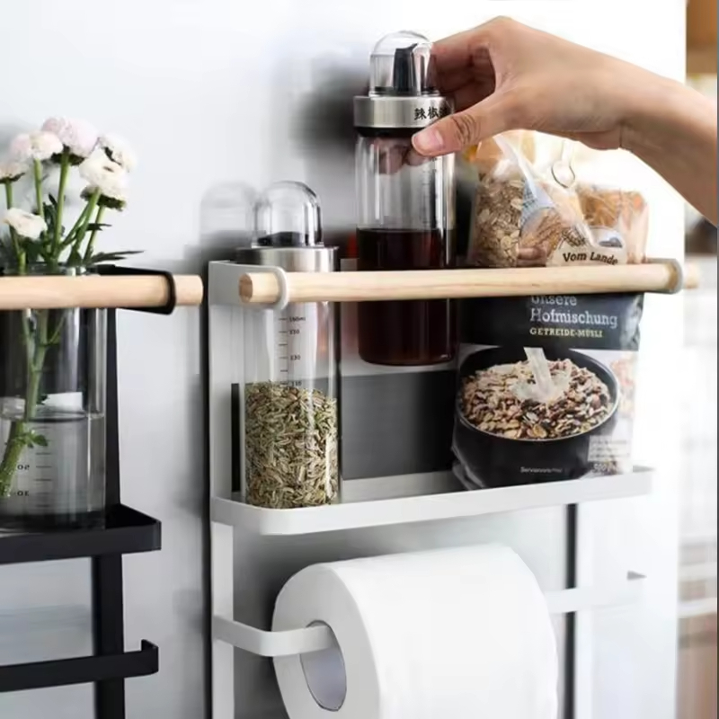 Modern Double Rod Magnetic Paper Towel Holder Tray Kitchen Storage Rack for Bathroom Living Room Available for Factory Wholesale 