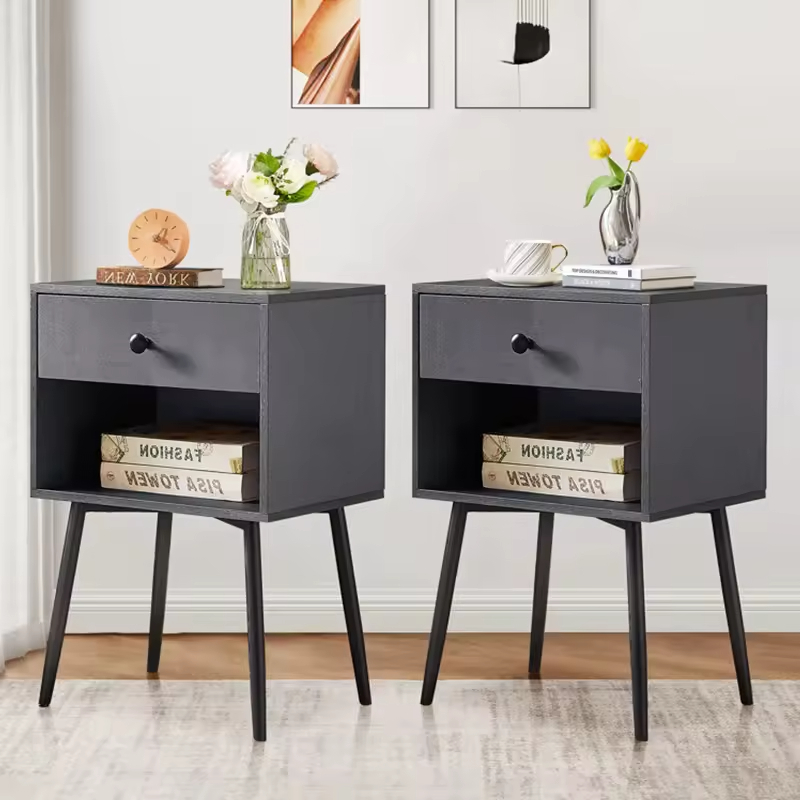 Factory Hot-selling ODM&OEM 2-layers Living Rooms Office Storage Shelves Sofa Table End Table Bedroom Side Table