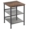 Factory ODM OEM 3-Layers Living Room Bedroom Office Side Table Nightstand 2 Adjustable Shelves Contemporary Design for Dining