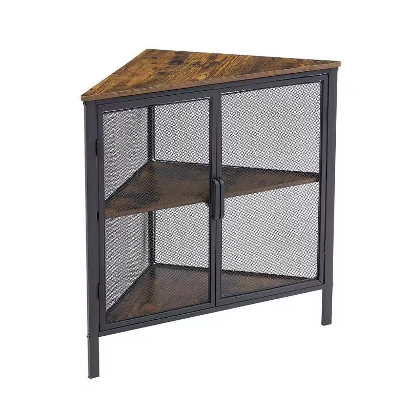 ODM OEM 3-Tier Metal Frame Shelves 20 In. X 20 In. X 27.6 In. Mesh Protection Door Contemporary Dining Corner Storage Organizer