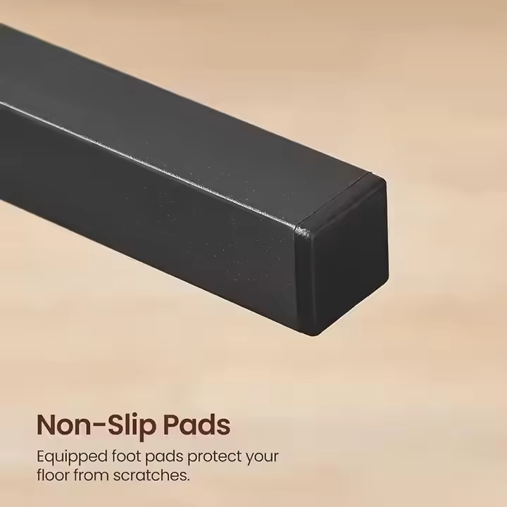 Rustic Modern Dining Chairs Strong Load-bearing Easy Assembly Wooden Seat Metal Frame Slat Back for Kitchen Living Room