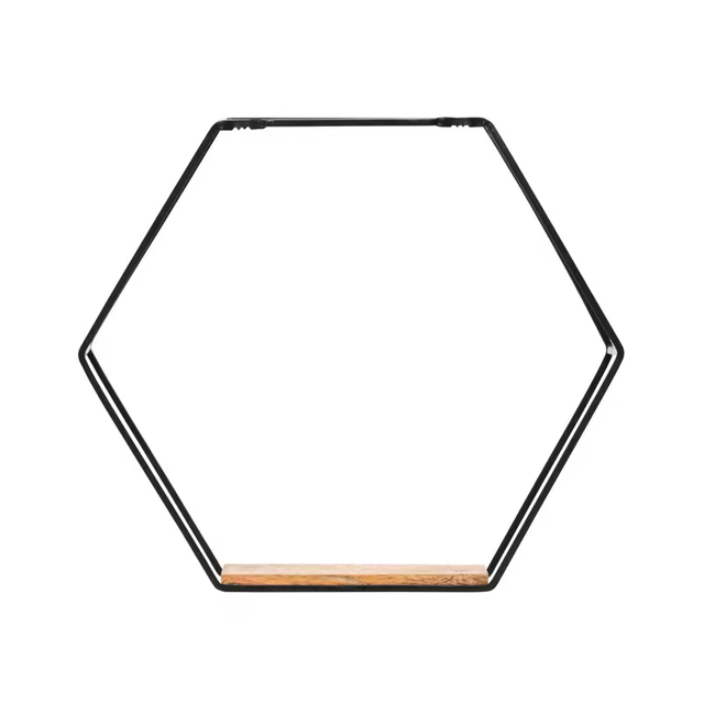 Custom 5-Piece Wall-Mounted Metal Wood Three-Layer Multifunction Contemporary Storage Shelf Coating for Bedroom Living Room