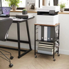 Factory Direct Sales 3-layer Stainless Steel Mobile Printer Stand Modern Printer Cart with Wheels and 2 Hooks Storage Rack