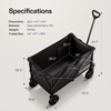 Custom Collapsible Foldable Detachable Wagon Outdoor Utility with Silent Universal Wheels Cup Holders Side Pockets Garden Carts
