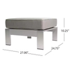 Manufacturer Custom Silver Upholstered Coral Cushioned Aluminum Modern Bedroom Living Room Furniture Sofa Ottoman
