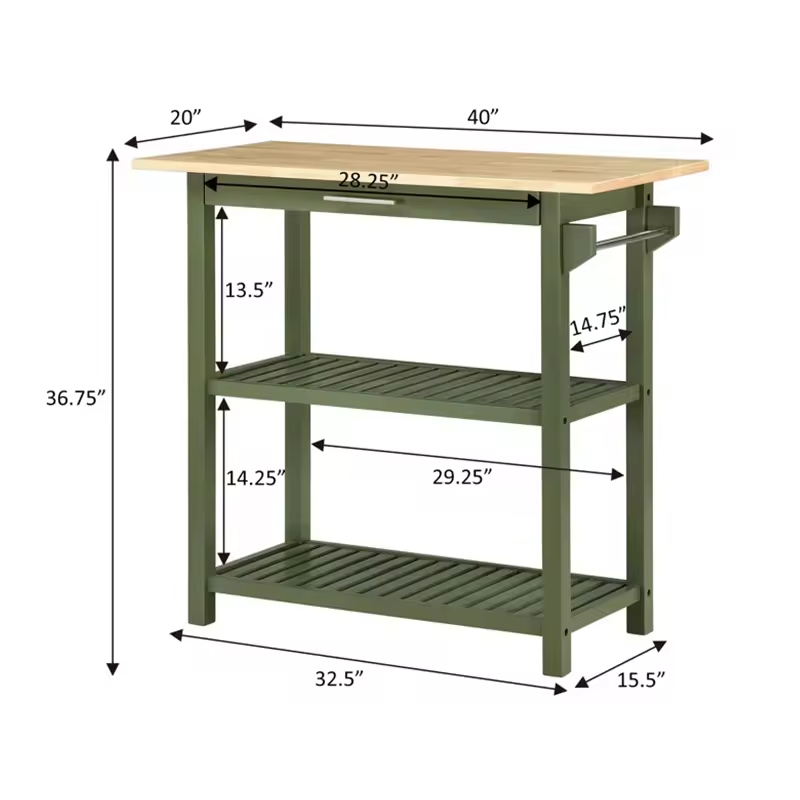 Factory Customizable Kitchen Prep Table with Drawer for Storage & Organization