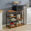 OEM/ODM 3-Tier Freestanding Wooden Top Metal Kitchen Rack Multi-Function Baker's Rack Coffee Bar Cabinet Kitchen Islands Carts