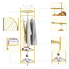Clothes Rack Standing Detachable Wardrobe Living Room Bathroom Waterproof Customized Color Foldable Multifunction Double Tier
