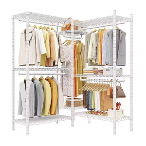 Heavy Duty Clothing Rack Adjustable Wire Shelves Sturdy Metal Wardrobe Closet for Bathroom Home Warehouse Space Saving Modern
