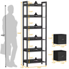 Factory OEM&ODM 5-Tier Wood and Metal Bookshelf Tall Bookcase with 2 Storage Drawers Industrial Display Standing Shelf Units