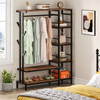 Manufacturer Custom Hot-selling Storage Clothes Rack Multi-function Steel and Wood Structure Clothes Display Rack