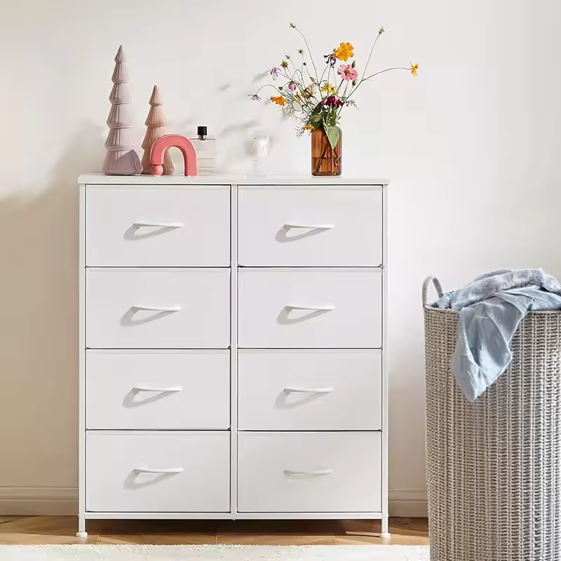 8-Drawer Fabric Dresser Storage Tower, Modular Bedroom Closet Organizer with Bins, Wholesale Custom Shelving Unit