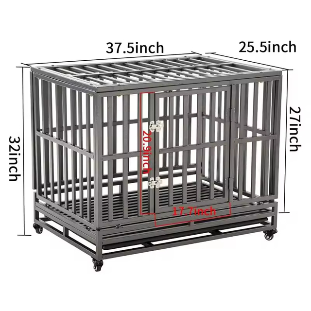 38 Inch (about 96.5 Cm) Heavy Duty Dog Cage Metal Kennels and Boxes Suitable for Large Dogs Easy to Assemble Pet Pens