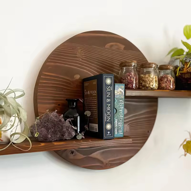 Customized Modern Plated Wood Wall Art Bathroom Living Room Decor Solid Pine Wood Rectangle Frame Floating Plant Stand Shelves