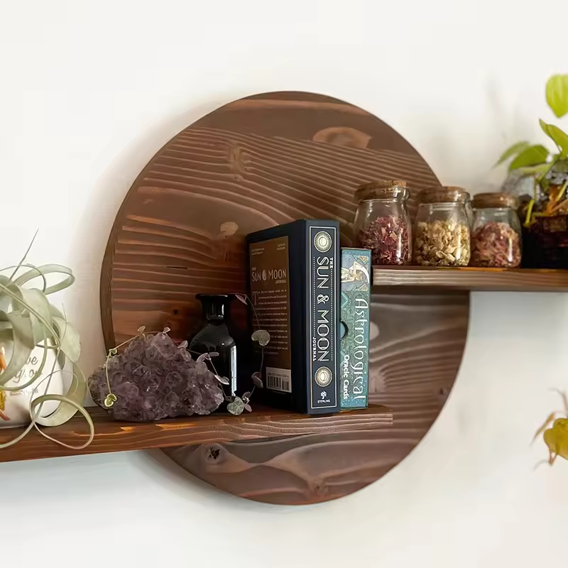 Customized Modern Plated Wood Wall Art Bathroom Living Room Decor Solid Pine Wood Rectangle Frame Floating Plant Stand Shelves