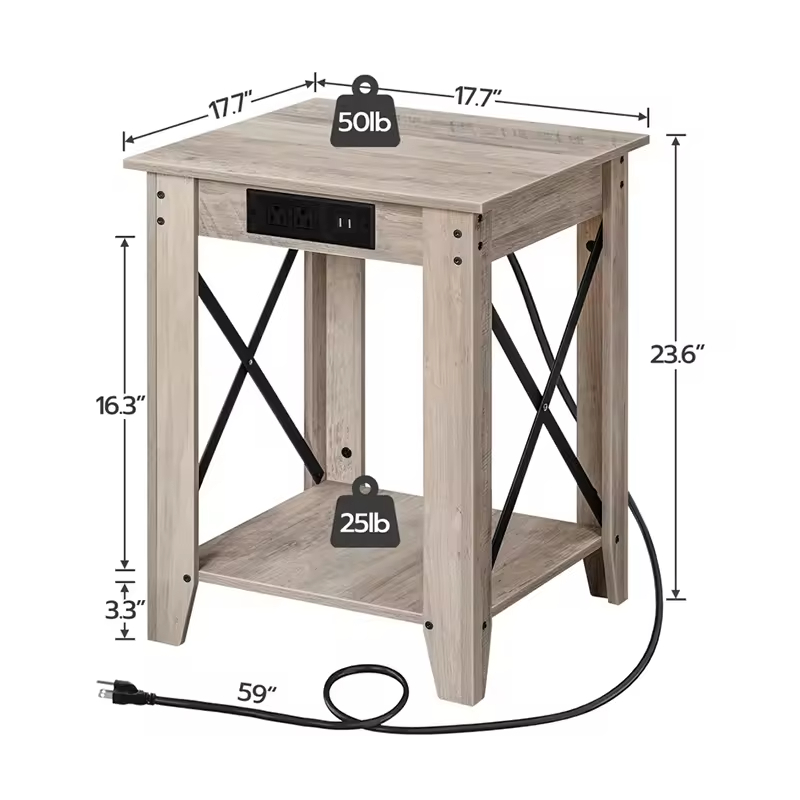 ODM OEM Customizable 23.6'' H X 17.7'' W X 17.7'' D Corner Table for Living Room Bed Room Coffee Sofa for Hotel Home Furniture