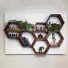 Solid Wood Rectangle Honeycomb Floating Modern Plated Digital Printing Wood Shelf