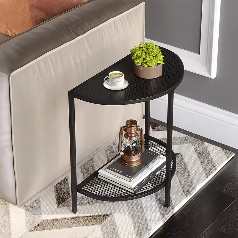 Factory Customizable Single Tier Narrow Entryway Console Table with Storage Wood & Metal for Living Room & Bedroom