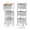Space Saving 3 Floor Rolling Storage Trolley with Wheels Ideal for Kitchen and Bathroom Use Enhancing Organization and Mobility
