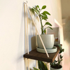 Wood Rectangle Modern Hanging Shelf Wall Swing Storage Shelves 3-Tier Jute Rope Organizer