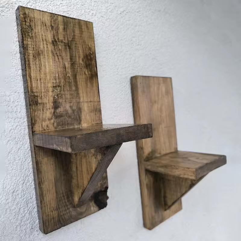 Modern Rectangle Wall Lamp with Digital Printing Creative and Personalized Solid Wood Lamps for Corridor Home Decoration