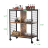 Custom Two-Tier Metal Wooden Kitchen Storage Rack Living Room Display Coffee Bar Storage Cabinet for Kitchen Islands & Carts