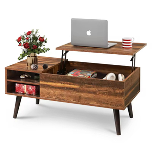 OEM&ODM Wood Lift Top Coffee Table with Hidden Compartment and Adjustable Storage Shelf Lift Tabletop Dining Table