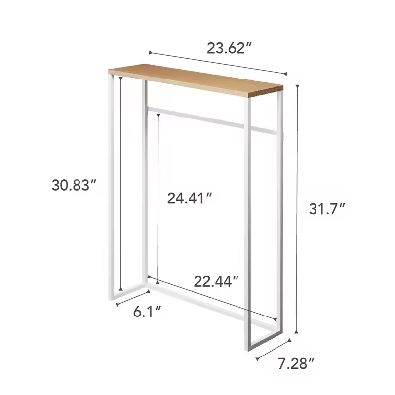 OEM ODM Whitelisted Console Table Home Accent Narrow Steel Wood Bookcase for Entryway Living Room Slim Design for Optimal Space