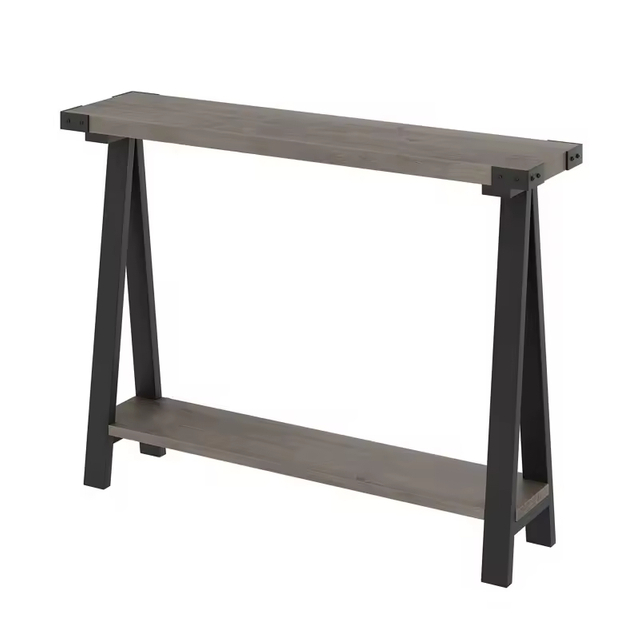 Factory Customizable 43.3" Farmhouse Wood & Metal Console Table with Storage for Entryway Narrow Sofa Living Room Bedroom